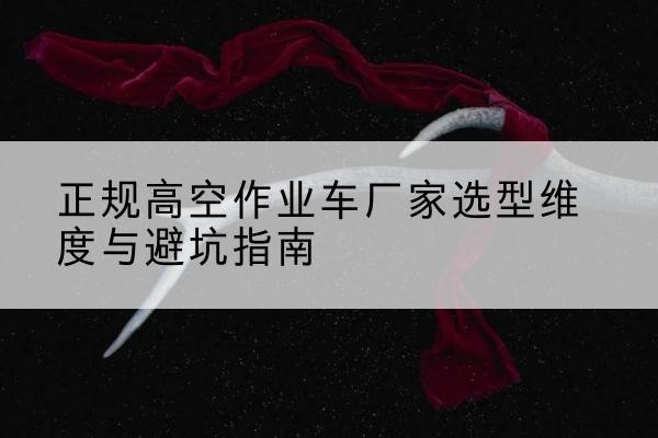 紫阳高空作业车厂家-正规选型维度与避坑指南