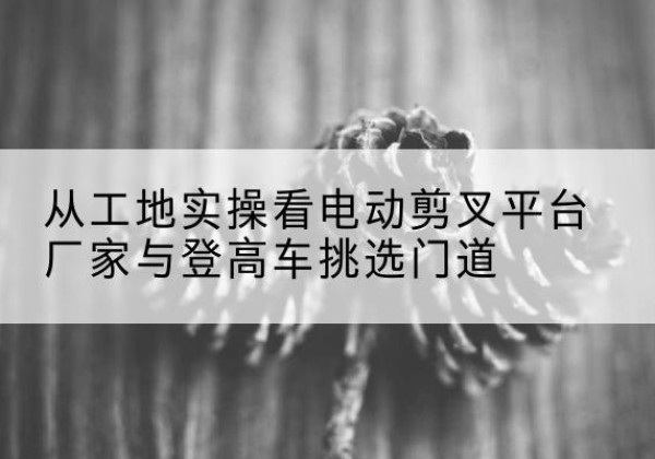 紫阳电动剪叉升降平台厂家-从工地实操看电动剪叉平台厂家与登高车挑选门道
